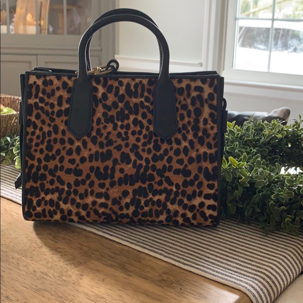 NWT J.Crew Leopard Saddle Bag